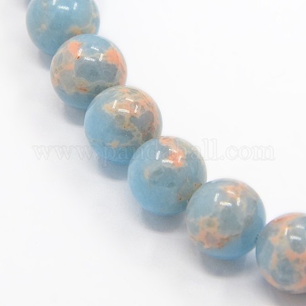 Brins de perles rondes en jaspe impérial synthétique G-I009-10mm-01-1