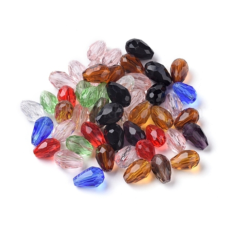 Mixed Faceted Glass Beads X-GLAA-R024-11x8mm-M-1