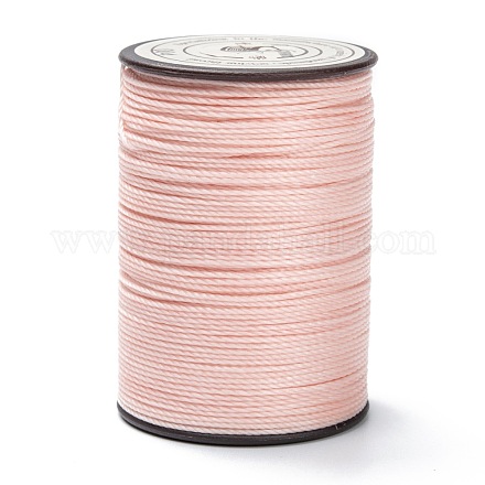 ラウンドワックスポリエステル糸ストリング  マイクロマクラメコード  ツイストコード  革縫い用  ピンク  0.65mm  約87.48ヤード（80m）/ロール YC-D004-02D-004-1