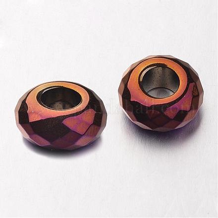 Electroplate Non-magnetic Synthetic Hematite European Beads G-F300-53-04-1