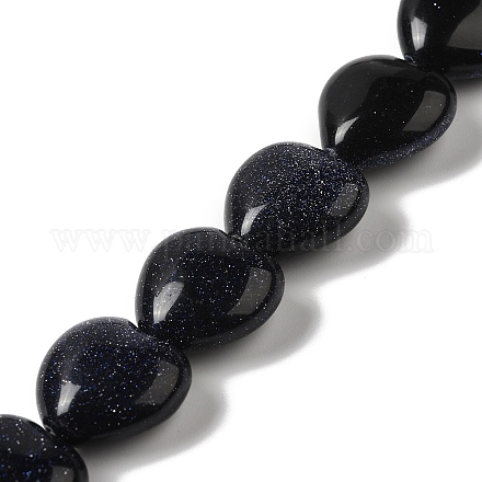 Chapelets de perles en pierre d'or bleue synthétique G-K335-01D-1