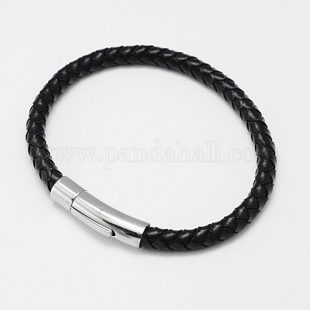 Плетеные браслеты шнур кожаный BJEW-I200-13-1