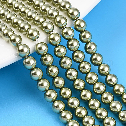 Peinture au four brins de perles de verre nacré&nbsp;HY-N002-5mm-A07-1