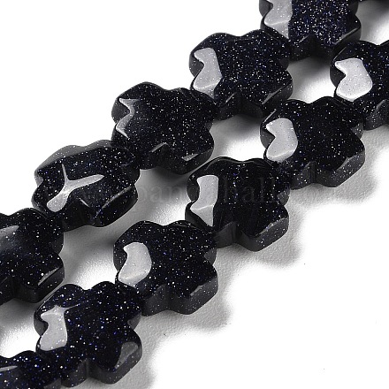 Chapelets de perles en pierre d'or bleue synthétique G-K357-C09-01-1