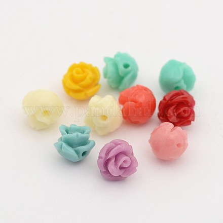 Mixed Color Rose Resin Beads X-RESI-I019A-M-1
