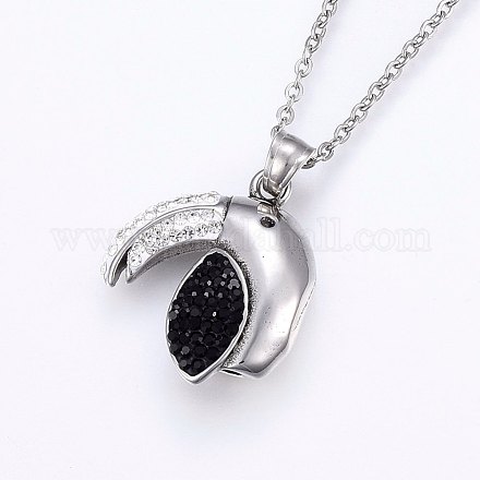 304 Stainless Steel Pendant Necklaces NJEW-E126-06AS-1