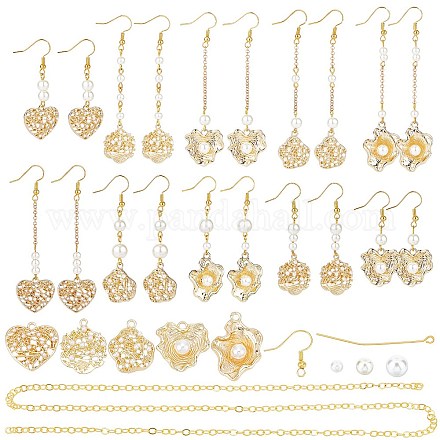 Sunnyclue kit para hacer aretes colgantes con perlas de imitación diy DIY-SC0018-06-1