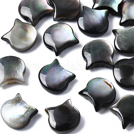 Perles de lèvre noire en coquillage naturel  SSHEL-S258-99A-1