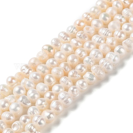 Fili di perle di perle d'acqua dolce coltivate naturali PEAR-E018-58-1