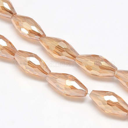 Electroplate Crystal Glass Rice Beads Strands EGLA-F043-A04-1
