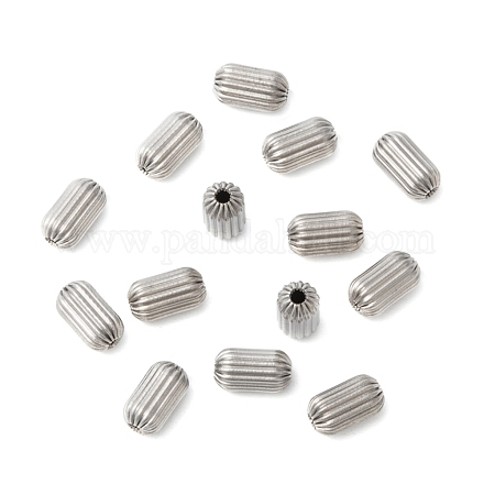 304 Stainless Steel Corrugated Beads STAS-E005-6-1
