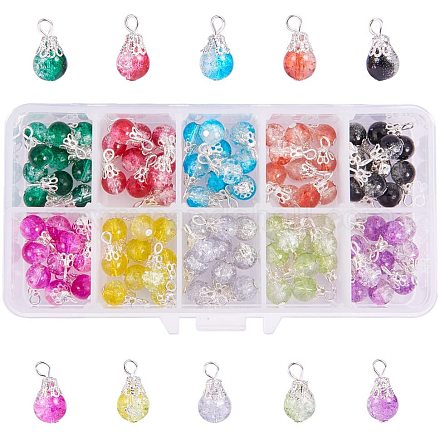 Baking Painted Crackle Glass Pendant CCG-PH0002-07-1