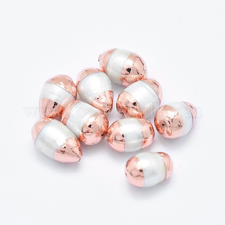 Perlas naturales abalorios de agua dulce cultivadas PEAR-G005-07RG-1