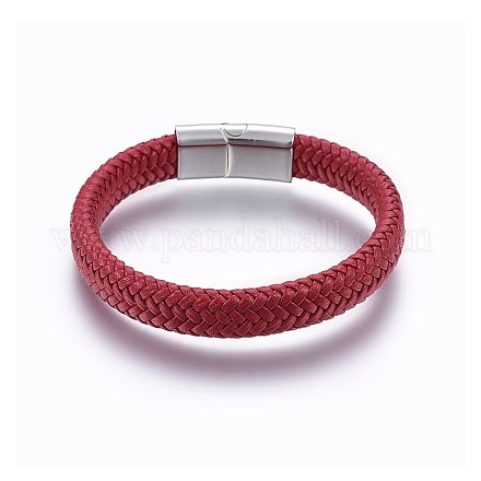 Bracelets en cordon tressé en cuir microfibre bracelets en cordon tressé BJEW-E345-03B-1