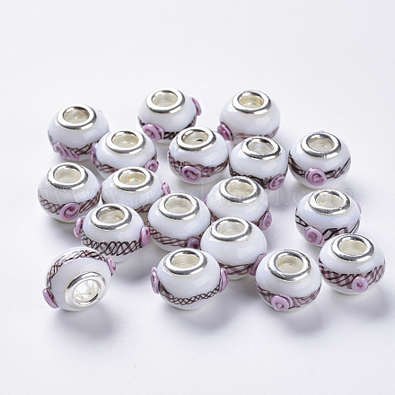 Handgefertigt Murano holprigen europäischen Perlen X-LAMP-S193-010A-1