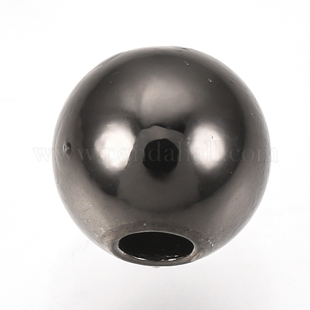 真鍮製スペーサービーズ  ラウンド  ガンメタ色  3mm  穴：1.2mm KK-Q738-3mm-03B-1