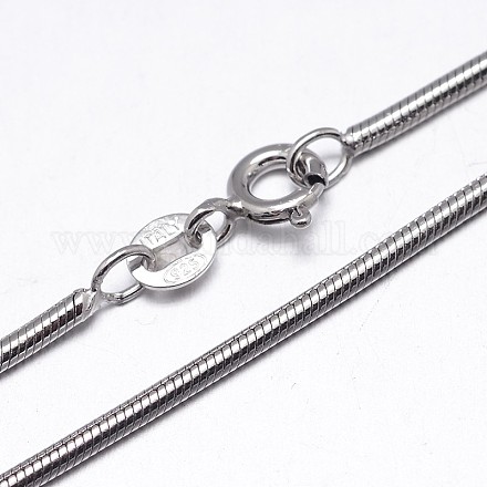 Sterling Silver Snake Chain Necklaces NJEW-M153-19D-16-1