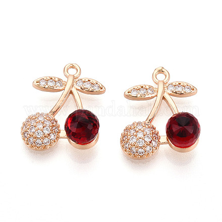 Подвески из латуни микропаве с фианитами и стеклом KK-T076-01KCG-1