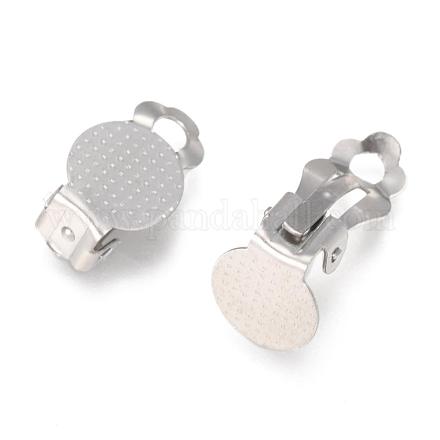Accessoires de boucles d'oreilles clips à vis en 304 acier inoxydable STAS-E482-16P-1