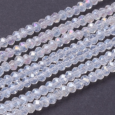 Electroplate Glass Beads Strands EGLA-F003-C02-1