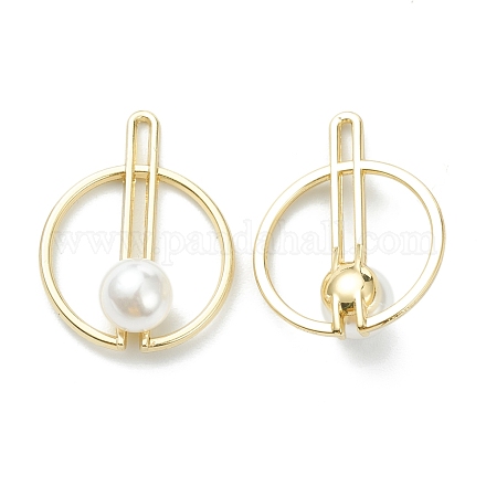 Ciondoli in lega con perle di perle acriliche PALLOY-E580-15LG-1
