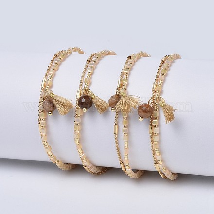 Glass Beads Bracelets BJEW-P256-C06-1