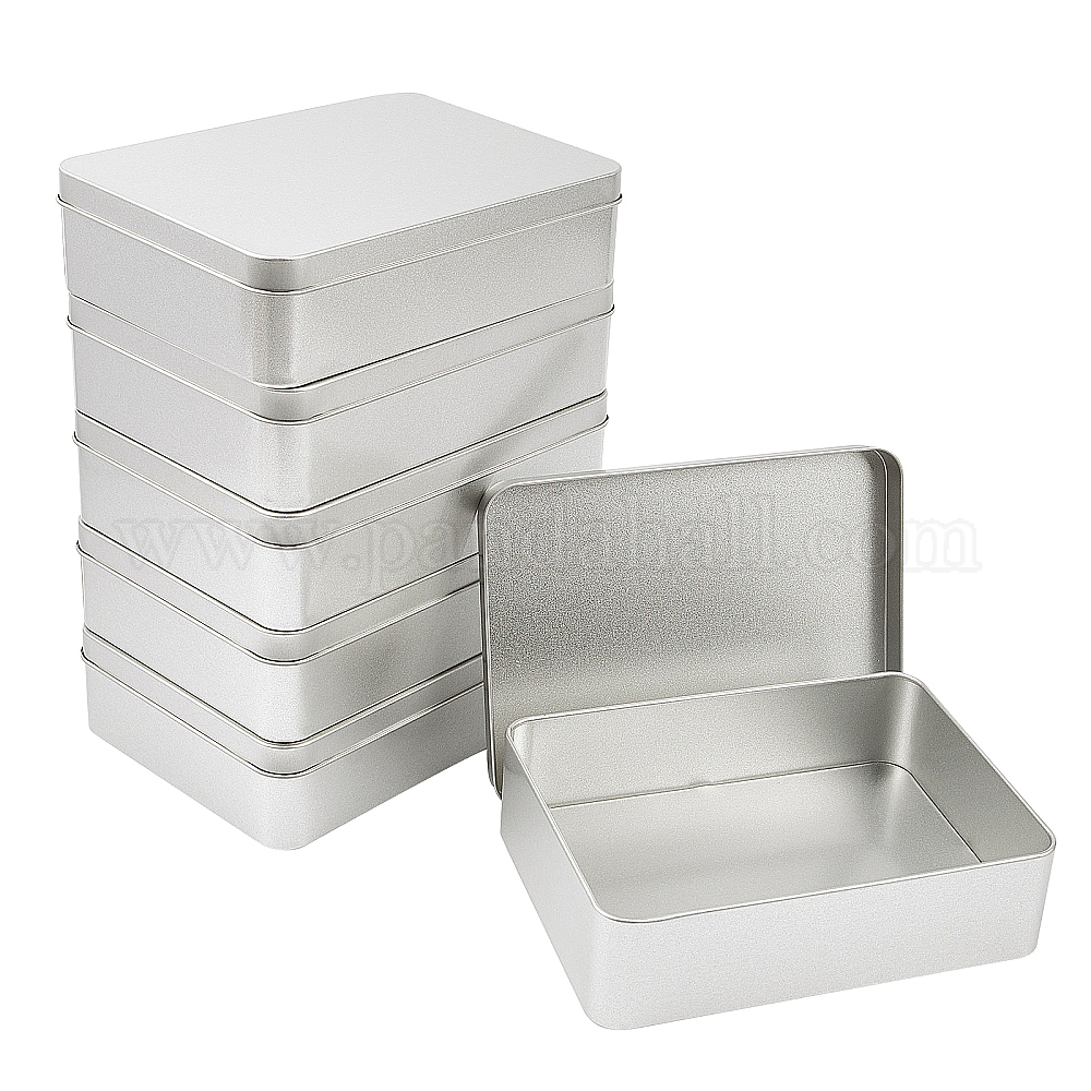 Shop OLYCRAFT 5PCS Metal Empty Tins Rectangle Airtight Metal Storage ...