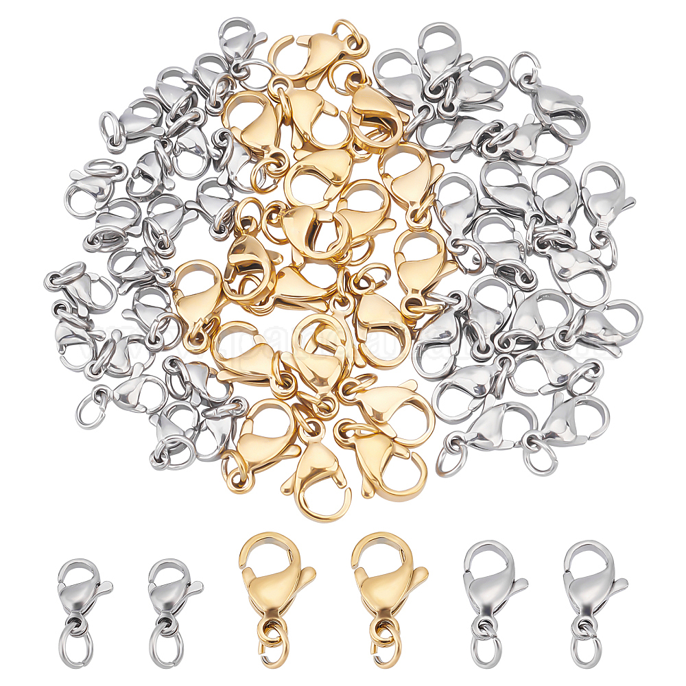 Shop UNICRAFTALE About 60pcs 3 Colors Stainless Steel Lobster Claw