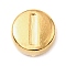 304 Stainless Steel Beads, Flat Round with Letter, Golden, Letter I, 7x3.5mm, Hole: 1.7mm