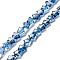 Transparent Glass Beads Strand, Star, Prussian Blue, 8~8.5x8~8.5x3.5~4mm, Hole: 1mm