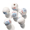 Valentine's Day Element Printed Wood Beads, Round, WhiteSmoke, 16mm, Hole: 4mm