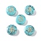 Synthetic Turquoise Beads, with Golden Tone Brass Slices, Flat Round with Letter, Letter B, 15x5.5mm, Hole: 1.4mm