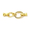 Brass Micro Pave Clear Cubic Zirconia Fold Over Clasps, Oval, Real 18K Gold Plated, 45.5mm