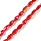 Electroplate Glass Beads Strands, AB Color Plated, Faceted, Oval, Cerise, 7x4.5mm, Hole: 0.9mm, about 60pcs/strand, 17.32''(44cm)