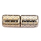Electroplate Glass Beads, Column with Flower Pattern, Dark Goldenrod, 11.5~12x8~8.5mm, Hole: 1.2~1.4mm