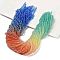 Transparent Painted Glass Beads Strands, Faceted, Rondelle, Colorful, 3.4x2.6mm, Hole: 0.5mm, about 135~140pcs/strand, 32~34cm