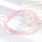 Natural Rose Quartz Bead Stretch Bracelets, Round, Dyed, Inner Diameter: 2 inch~2-3/8 inch(5~6cm), Bead: 5.8~6.8mm