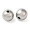Brass Beads, Round, Platinum, 8mm, Hole: 1.6mm