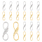 20Pcs 2 Colors 201 Stainless Steel Connector Charms, Laser Cut, Infinity with Leaf Links, Golden & Stainless Steel Color, 18x5.5x1mm, Hole: 3.5x5.5mm, 10pcs/color