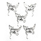Alloy Chandelier Component Links, Butterfly, Antique Silver, 28x26mm, Hole: 1mm