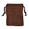 Rectangle Velvet Pouches, Gift Bags, Coconut Brown, 9x7cm
