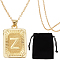 1Pc Brass Pendants, 1Pc Brass Cable Chain Necklaces, 1Pc Rectangle Velvet Pouches, Letter Z, 23~445x15.5~70x2mm