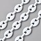 Alloy Coffee Bean Chains, with Iron Oval Link, Unwelded, Spray Paint, Cadmium Free & Lead Free, with Spool, White, Coffee Bean: 13.5x10.5x4.5mm, Link: 9x4x2mm