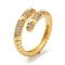 Brass with Cubic Zirconia Open Cuff Rings, Clear, US Size 8(18.1mm)
