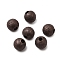 Brass Textured Beads, Nickel Free, Round, Red Copper Color, Size: about 4mm in diameter, hole: 1mm