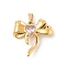 304 Stainless Steel Pendants, with Glass, Bowknot Charms, Ion Plating(IP), Golden, 24.5x25.5x6mm, Hole: 6x3mm