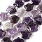 Natural Amethyst Quartz Beads Strands, Star, with Seed Beads, 15~16.5x16~16.5x7mm, Hole: 0.7~1mm, about 25pcs/strand, 15.67~15.75''(39.8~40cm)