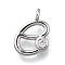 Brass Micro Pave Cubic Zirconia Pendants, Letter Charms, Rack Plating, Long-Lasting Plated, Cadmium Free & Lead Free, Letter E, 11x8x2mm, Hole: 1.6mm
