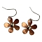 Alloy Dangle Earrings, Flower, Red Copper, 30x22mm