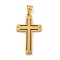 Ion Plating(IP) 304 Stainless Steel Pendants, with Crystal Rhinestones, Cross Charm, Golden, 42x25.5x3mm, Hole: 7.5x4.5mm